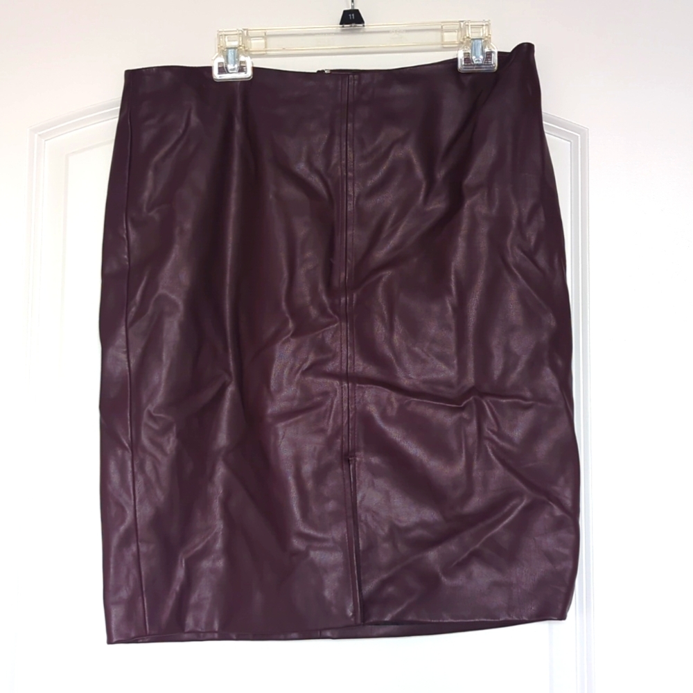 Plum Pleather Skirt
